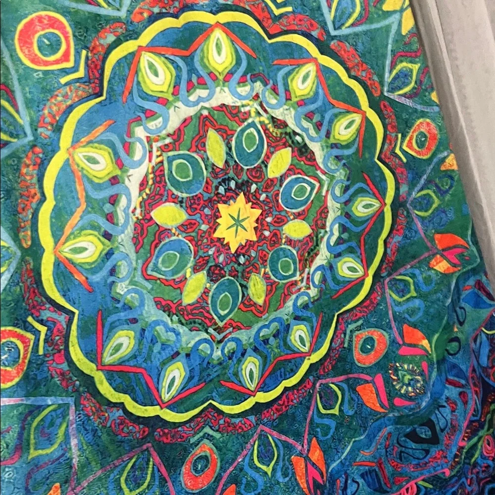 Source Unknown Multicolor Mandala Print Jumpsuit with Yellow Trim - Picture 2 of 3